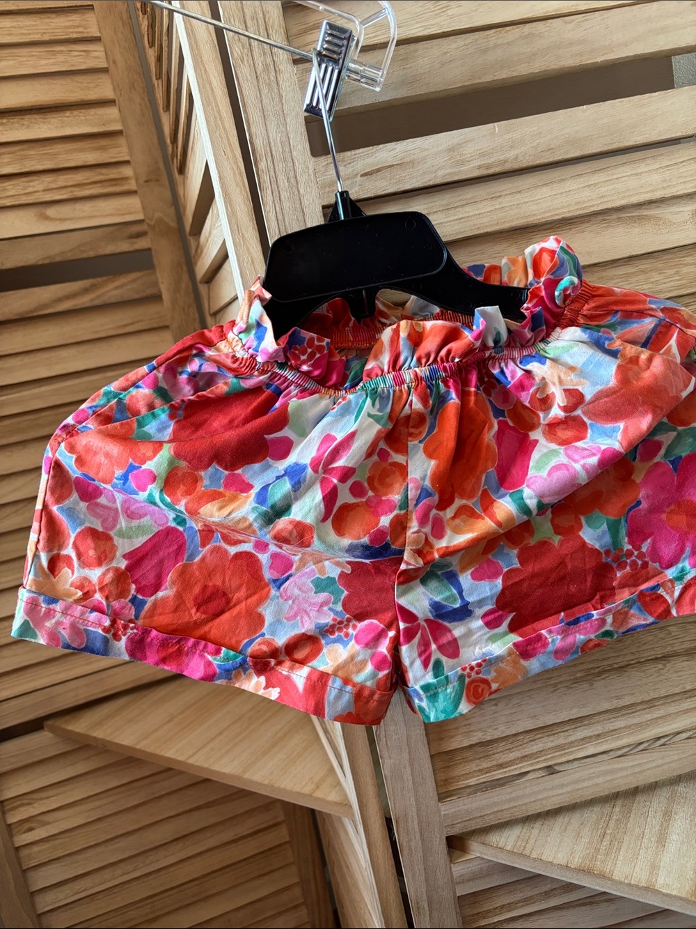 Girls Pink Lily Multi Floral Elastic-Waist  Shorts 9/10